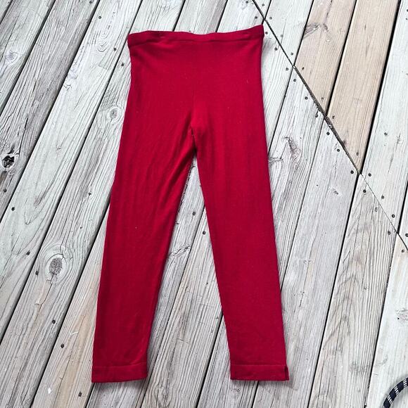 Neiman Marcus Women's Red 100% Cashmere Pants Size L 37" Waist - Picture 2 of 6